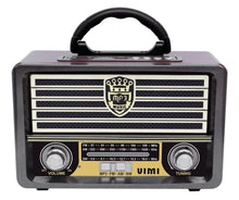 Cargar imagen en el visor de la galería, Bocina Retro Vintage Recargable Mp3 Usb Bluetooth Radio Fm MOD MD 1909BT