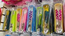 Cargar imagen en el visor de la galería, Juego de cubiertos con estuché y palillos de acero MOD 80362