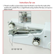 Cargar imagen en el visor de la galería, Máquina de coser a mano pequeña, máquina de coser eléctrica portátil para el hogar, costura de telas de ropa, práctica y rápida zampe SE21-32