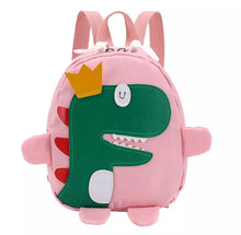 Cargar imagen en el visor de la galería, Mochila de lona con bordado de dinosaurio Prescolar mini para niños y estudiantes, mochila personalizada de dibujos animados para ir a la escuela con correa de seguridad MOD
