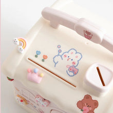 Cargar imagen en el visor de la galería, Hucha alcancia Kawaii con cerradura, organizador grande, caja de almacenamiento, regalo para niñas lindas, ahorro de dinero, cambio de moneda, hucha para niños, decoración de escritorio alcancia KAWAI MOD 6273