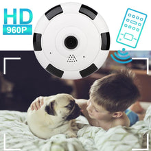 Cargar imagen en el visor de la galería, Cámara Mod 10364 EVKVO, 1080P, panorámica inalámbrica, Whit y cámara negra, cámara IP de red de seguridad para el hogar, lente de cámara de 360 grados, Ojo de pescado, visión nocturna IR - mychinashop.com