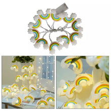 Cargar imagen en el visor de la galería, Luces de arcoíris decorativas para interior, hogar, boda, fiesta, evento, cadena de luces usa 2baterías AA de 1.5 V MOD 6718-5