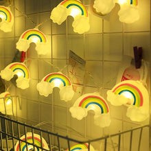 Cargar imagen en el visor de la galería, Luces de arcoíris decorativas para interior, hogar, boda, fiesta, evento, cadena de luces usa 2baterías AA de 1.5 V MOD 6718-5