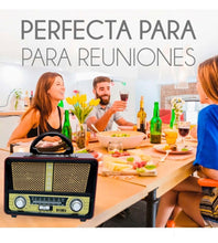Cargar imagen en el visor de la galería, Bocina Retro Vintage Recargable Mp3 Usb Bluetooth Radio Fm MOD MD 1909BT