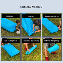 Cargar imagen en el visor de la galería, Tumbona inflable LAY ZEE LOUNG para playa, saco de dormir ligero, hamaca de aire, sofá inflable rápido plegable para playa, Camping, viajes MOD JJP40