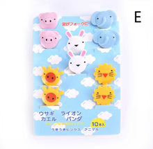 Cargar imagen en el visor de la galería, Mini Tenedor de fruta con dibujos de animales para niños, accesorios de decoración para fiesta, 10 pz