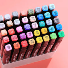 Cargar imagen en el visor de la galería, Juego de plumones ,rotuladores de doble punta plumones doble pincel para dibujo y arte, Set escolar de 30/40/60/80 colores, pluma de fieltro con Alcohol, Manga MOD MKB