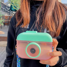 Cargar imagen en el visor de la galería, Botella de agua de plástico con pajita para niños, tetera con cámara, portátil, anticaída, para exteriores, 400ml MOD 2101