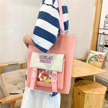 Cargar imagen en el visor de la galería, Conjunto de 4 unids/set de mochilas de lona para mujer, morral escolar para chicas adolescentes, mochila de viaje para estudiantes, mochila para ordenador portátil KAWAI MOD 316