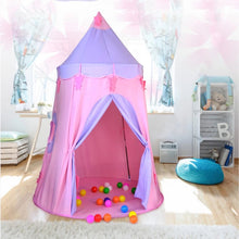 Cargar imagen en el visor de la galería, Tienda de campaña castillo COLOR ROSA REFORZADA para interiores y exteriores reforzado para niños, casa de Juegos de Princesa para bebés, tipi de juego portátil para niños y niñas, cabaña divertida, sala de zona interesante MOD 10582-1