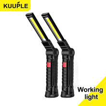 Cargar imagen en el visor de la galería, Linterna LED de trabajo portátil, linterna magnética con carga USB, COB, giratoria, gancho 180, lámpara colgante para Reparación de automóviles/Camping MOD 808/308 MOD W52