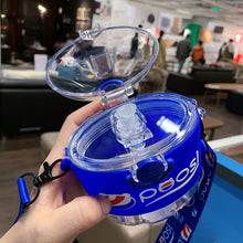 Cargar imagen en el visor de la galería, Vaso de bebida Tritan portátiles, taza de agua de Cola de dibujos animados con pajita, taza Kawaii divertida, botella de agua creativa 300 ml MOD 264NF