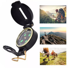 Cargar imagen en el visor de la galería, Brújula portátil del ejército verde, brújula con lente plegable, marco de aluminio, carcasa impermeable, herramienta para exteriores MOD ZNZ33