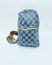 Cargar imagen en el visor de la galería, Bolso de hombro de cuero con estampado de rejilla Vintage para mujer, bolsa de viaje para teléfono MOD BD26