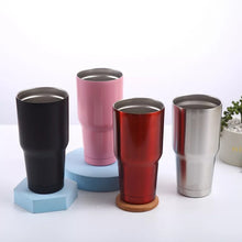 Cargar imagen en el visor de la galería, Vaso tipo yeti liso Vasos aislados de acero inoxidable con tapas, vaso de doble pared aislado al vacío, Úsala como taza de viaje, taza de café 30 oz 900 ml MOD 2005