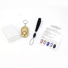 Cargar imagen en el visor de la galería, Llaveros de alarma Personal con sirena de sonido seguro para mujer, llavero con alarma de seguridad y defensa Personal LED de ataque a la luz, para mujeres y niños varios colores - mychinashop.com