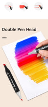 Cargar imagen en el visor de la galería, Juego de plumones ,rotuladores de doble punta plumones doble pincel para dibujo y arte, Set escolar de 30/40/60/80 colores, pluma de fieltro con Alcohol, Manga MOD MKB