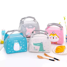 Cargar imagen en el visor de la galería, Bolsa de almuerzo con dibujos animados para mujer, niña y niño, fiambrera con aislamiento térmico, bolsa de Picnic para comida, bolsa para botella de leche DISEÑO FIAMBRERA MOD 6713