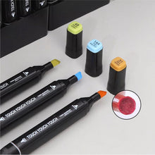 Cargar imagen en el visor de la galería, Juego de plumones ,rotuladores de doble punta plumones doble pincel para dibujo y arte, Set escolar de 30/40/60/80 colores, pluma de fieltro con Alcohol, Manga MOD MKB