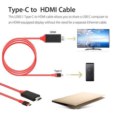Cargar imagen en el visor de la galería, Adaptador de vídeo USB 3,1 tipo C de 2m, USB-C a HDMI, HDTV, Cable de carga Ultra HD 1080P 4k para Samsung S8, Macbook, Xiaomi - mychinashop.com