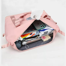 Cargar imagen en el visor de la galería, Bolso de viaje de tela Oxford para mujer, maleta de viaje de hombro informal, a la moda y escalable, bolsas de Yoga impermeables de gran capacidad MOD 2022-15