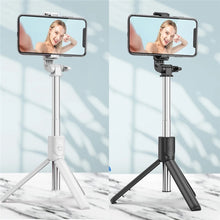 Cargar imagen en el visor de la galería, Palo de Selfie remoto inalámbrico con Bluetooth, P20S, luz LED extensible, monopié de mano plegable, soporte de trípode MOD P20S