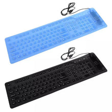 Cargar imagen en el visor de la galería, Teclado plegable Flexible impermeable de goma de silicona, USB, 109 teclas, para PC,MOD TC02.85 - mychinashop.com