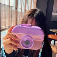 Cargar imagen en el visor de la galería, Botella de agua de plástico con pajita para niños, tetera con cámara, portátil, anticaída, para exteriores, 400ml MOD 2101