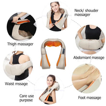 Cargar imagen en el visor de la galería, Masajeador eléctrico Shiatsu con forma de U para espalda, cuello, hombros, cuerpo, infrarrojos, calentador, 4D, para coche/casa Mod MA01 - mychinashop.com