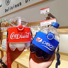 Cargar imagen en el visor de la galería, Vaso de bebida Tritan portátiles, taza de agua de Cola de dibujos animados con pajita, taza Kawaii divertida, botella de agua creativa 300 ml MOD 264NF