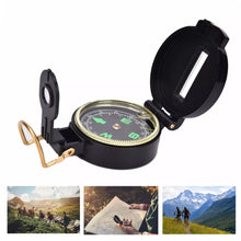 Cargar imagen en el visor de la galería, Brújula portátil del ejército verde, brújula con lente plegable, marco de aluminio, carcasa impermeable, herramienta para exteriores MOD ZNZ33