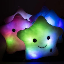 Cargar imagen en el visor de la galería, Cojines decorativos con luz brillante para niños, muñecos de peluche de estrellas LED MOD L-2 35 cm BLANCO - mychinashop.com