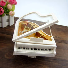 Cargar imagen en el visor de la galería, Caja de música de bailarina con forma de Piano, joyería de plástico, carrusel con manivela manual, mecanismo de caja de música MOD YL-2012
