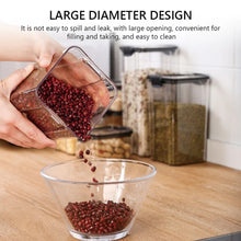 Cargar imagen en el visor de la galería, Caja de Pasta hermética transparente 1500ml para despensa, latas selladas multigrano, contenedor de almacenamiento de alimentos, refrigerador de cocina de plástico con tapa fresca