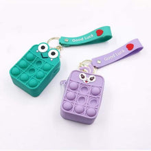 Cargar imagen en el visor de la galería, Monedero Popper sensorial de silicona, bolsa de almacenamiento de burbujas de empuje, de descompresión, unicornio arcoíris, monedero, juguete inquieto MOD GJB005