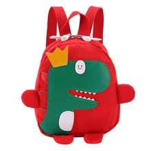 Cargar imagen en el visor de la galería, Mochila de lona con bordado de dinosaurio Prescolar mini para niños y estudiantes, mochila personalizada de dibujos animados para ir a la escuela con correa de seguridad MOD
