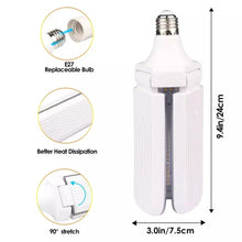 Cargar imagen en el visor de la galería, 50 w foco lámpar Mod TLFB-24 impermeable Super brillante 45W LED luces de garaje plegable ventilador hoja techo lámpara de hogar ángulo ajustable E27 E26 energía Mod LE-SS08401 - mychinashop.com