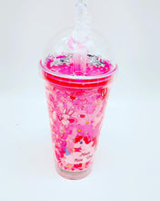 Cargar imagen en el visor de la galería, Vaso de LUZ unicornio con pajilla tapa para niños unicornio MOD XY-2105