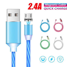 Cargar imagen en el visor de la galería, Cable STREAMER CABLE lighting X-CABLE 360 3 en uno Cable magnético de carga rápida para móvil, Cable de datos con luz LED, Micro USB tipo C, USB-C de carga rápida para IPhone y Android - mychinashop.com