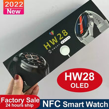 Cargar imagen en el visor de la galería, Reloj inteligente HW28 NFC para hombre y mujer, pulsera con pantalla HD AI, asistente de voz, Bluetooth, llamadas, calorías, pk Huawei GTR 3 GTS 2, novedad de 2022