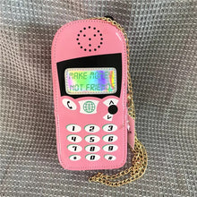 Cargar imagen en el visor de la galería, Bolso de moda 3d figura de celular Bolso con forma de teléfono móvil divertido para mujer, cadena pequeña, bolso de hombro tipo bandolera, Kawaii, impermeable, con dibujos animados, novedad MOD LH1241 Bolso de moda 3d figura de celular MOD LH1241
