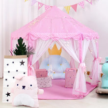 Cargar imagen en el visor de la galería, Castillo de princesas para niñas,casa de juegos portátil para niños, carpa plegable para bebés, juguetes para interiores y exteriore playa jardines CON LUZ MOD 10582-11