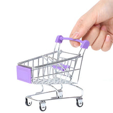 Cargar imagen en el visor de la galería, Carrito de mandado de supermercado para niños, Mini carrito de compras, decoración de escritorio, almacenamiento, juguete, regalo, accesorios para muebles de casa de muñecas MOD