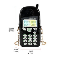 Cargar imagen en el visor de la galería, Bolso de moda 3d figura de celular Bolso con forma de teléfono móvil divertido para mujer, cadena pequeña, bolso de hombro tipo bandolera, Kawaii, impermeable, con dibujos animados, novedad MOD LH1241 Bolso de moda 3d figura de celular MOD LH1241