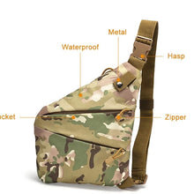 Cargar imagen en el visor de la galería, Funda de pistola de caza de nailon oculta para hombre, bolso de hombro para mano izquierda, antirrobo, bolsa de pecho, bolsa de pistola de almacenamiento táctico