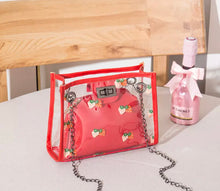 Cargar imagen en el visor de la galería, Bolsa mini para teléfono móvil, bolsa pequeña de hombro cuadrada con cadena y Marco de imagen transparente de gelatina de fresa, informal, a la moda, novedad MOD BD33