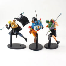 Cargar imagen en el visor de la galería, Figura de One Piece Running Three Brothers Luffy,Ace, Saab, modelo de Anime coleccionable de PVC, juguetes de regalo para niños