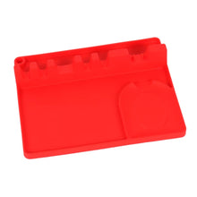 Cargar imagen en el visor de la galería, Soporte de cuchara de silicona 2 en 1, soporte de cuchara de mayor tamaño para la encimera de la estufa, reposapiés mejorado con almohadilla de goteo, incluye 5 ranuras y 1 cuchara