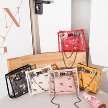 Cargar imagen en el visor de la galería, Bolsa mini para teléfono móvil, bolsa pequeña de hombro cuadrada con cadena y Marco de imagen transparente de gelatina de fresa, informal, a la moda, novedad MOD BD33
